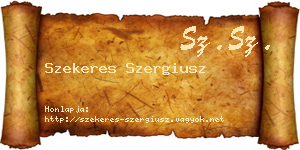 Szekeres Szergiusz névjegykártya